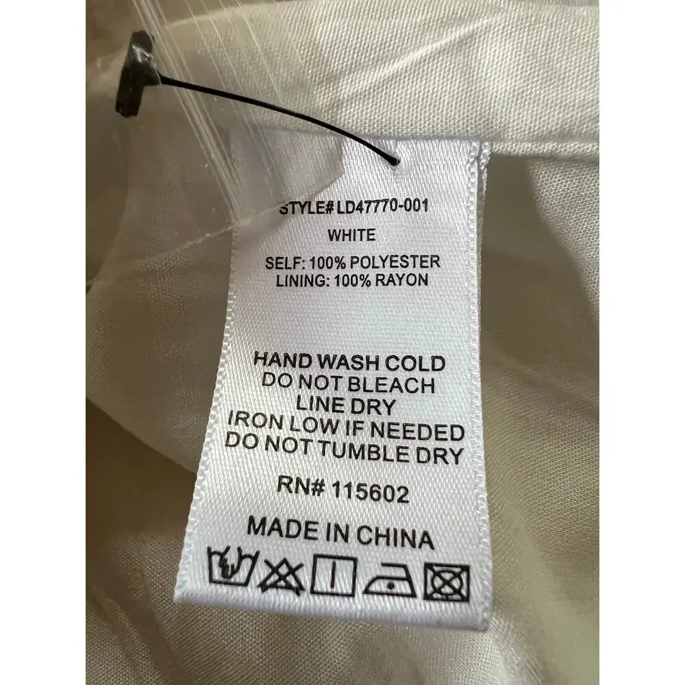NEW All in Favor White Eyelet Mini Dress Cottagecore Milkmaid Dress Medium - Picture 9 of 10